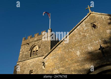 St. Michael`s and All Angels Church, Guiting Power, Gloucestershire, England, Großbritannien Stockfoto